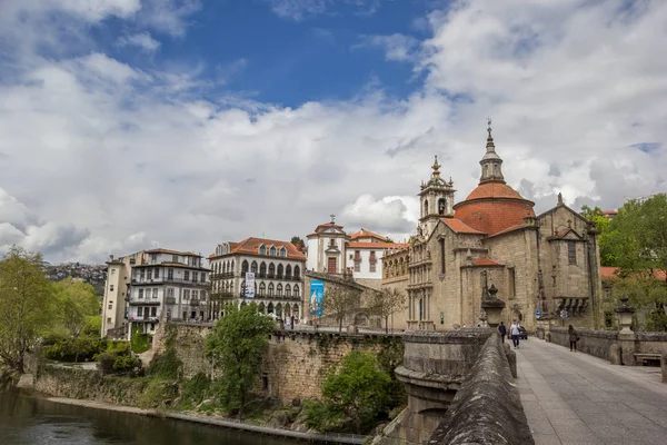 Puente Romano Que Conduce Ciudad Histórica Amarante Portugal — Foto de Stock