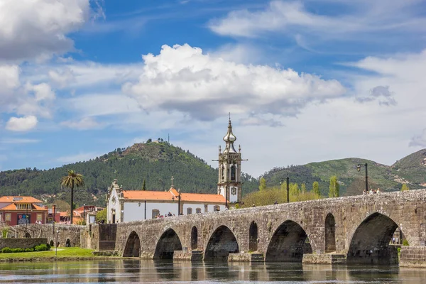 Kościół Rzymski Most Ponte Lima Portugalia — Zdjęcie stockowe