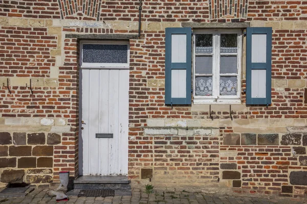 Dveře Starého Domu Vlierbeek Opatství Leuven Belgie — Stock fotografie