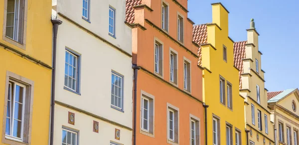 Panorama Casas Coloridas Plaza Del Mercado Osnabruck Alemania — Foto de Stock