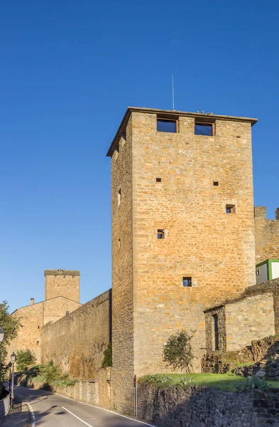 Paredes Circundantes Castelo Ainsa Espanha — Fotografia de Stock