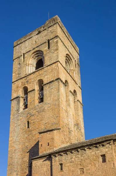 Torre Igreja Histórica Ainsa Espanha — Fotografia de Stock