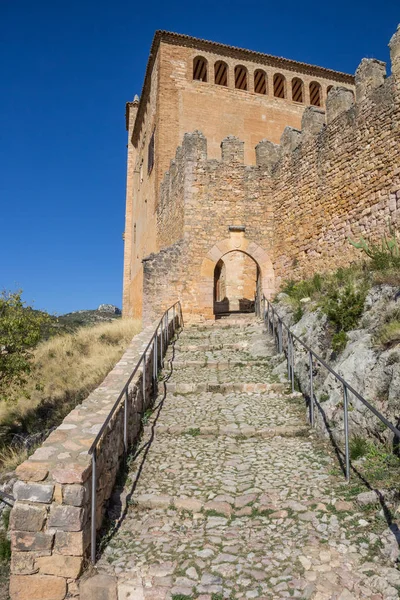 Entrada Castelo Medieval Alquezar Espanha — Fotografia de Stock