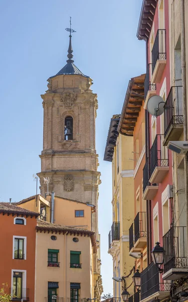 Maisons Colorées Église San Lorenzo Huesca Espagne — Photo