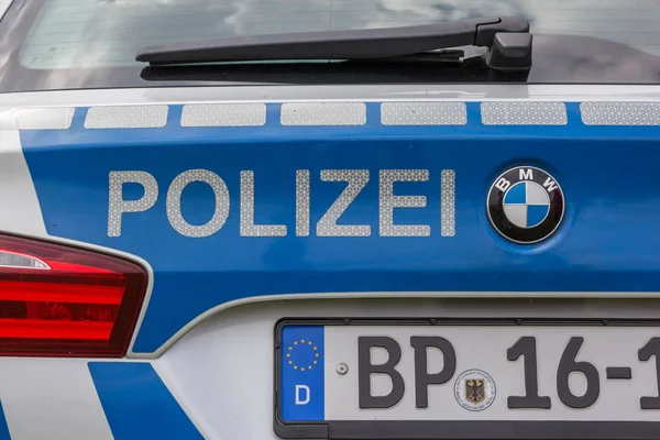 Detalle Parte Trasera Coche Policía Alemán — Foto de Stock