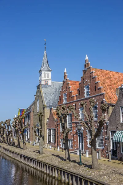 Kerk Oude Huizen Het Centrum Van Sloten Holland — Stockfoto