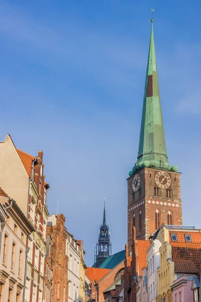 Torre Iglesia Jacobs Histórica Ciudad Lubeck Alemania —  Fotos de Stock