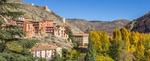 Panorama Historical Spanish City Albarracin Fall Season — Stock Photo, Image