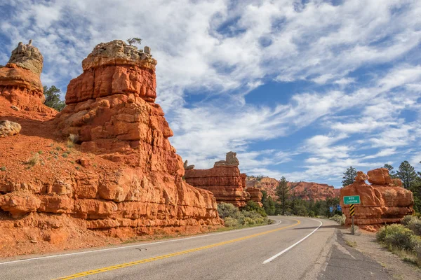 Route Travers Red Canyon Dans Utah États Unis — Photo