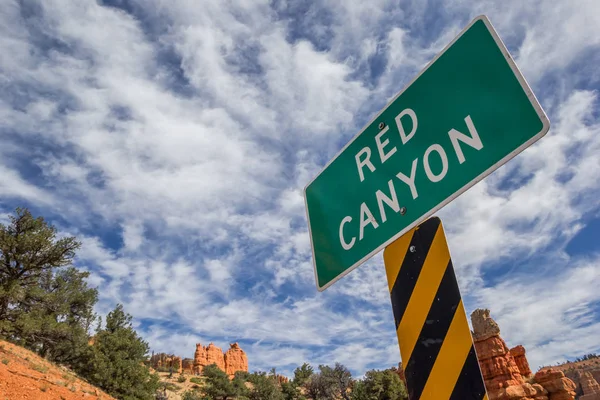 Red Canyon Znak Utah Stany Zjednoczone — Zdjęcie stockowe