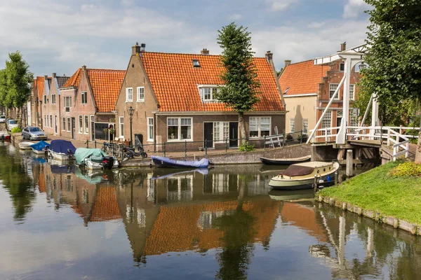 Kanaal Kleine Huizen Monnickendam Nederland — Stockfoto