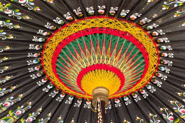 Ombrello Tradizionale Colorato Fatto Mano Ubud Sull Isola Bali Indonesia — Foto Stock