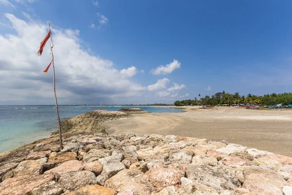 Bandera Muelle Playa Kuta Bali Indonesia — Foto de Stock