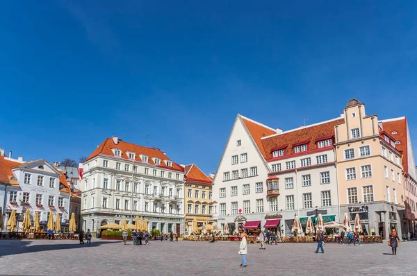 Plaza Parcelas Raekoja Centro Del Antiguo Tallin Estonia —  Fotos de Stock