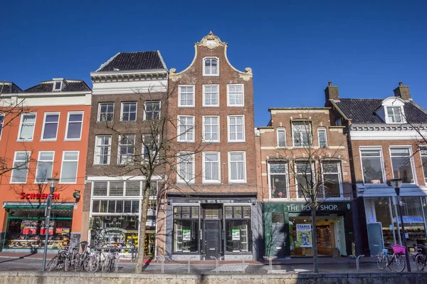 Row Typical Dutch Houses Leeuwarden Holland — Stock Photo, Image