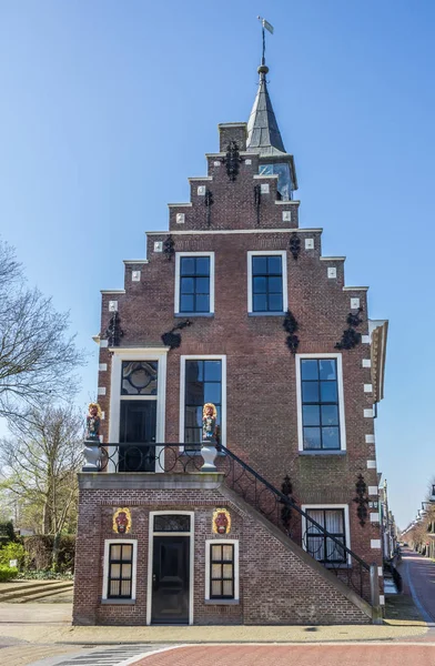 Elöl Történelmi Városháza Akadályozzák Hollandia — Stock Fotó