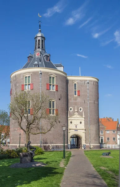 City Gate Drommedaris Hollandia Történelmi Központjában — Stock Fotó