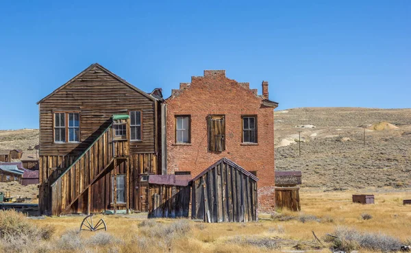 Trä Och Tegelbyggnad Bodie State Park Kalifornien Usa — Stockfoto