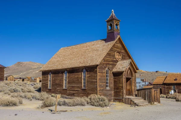 Gamla Kyrkan Övergiven Spökstad Bodie Kalifornien Usa — Stockfoto