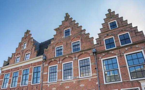 Elewacje Historycznym Centrum Dokkum Holandia — Zdjęcie stockowe