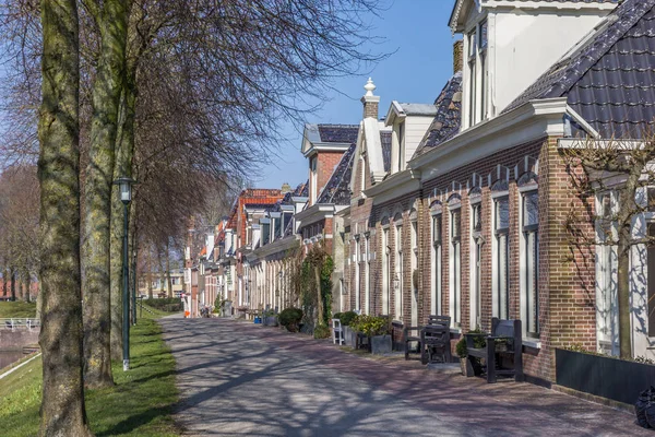 Παραδοσιακά Ολλανδικά Σπίτια Στο Bolwerk Του Dokkum Ολλανδία — Φωτογραφία Αρχείου