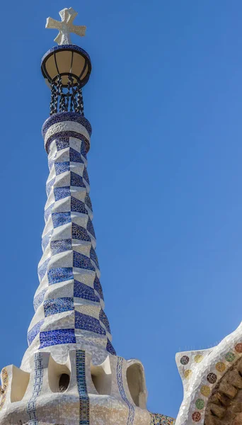 Tour Mosaïque Parc Guell Barcelone Espagne — Photo