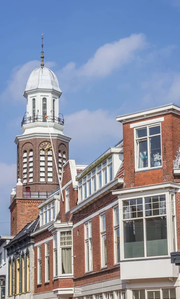 Casas Torre Iglesia Centro Winschoten Holanda — Foto de Stock