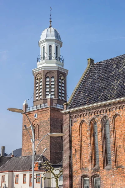 Toren Kerk Het Centrale Marktplein Winschoten Nederland — Stockfoto