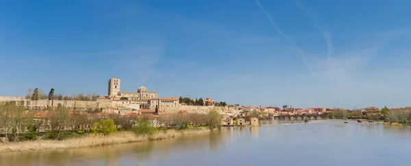 Panorama Rio Duero Zamora Espanha — Fotografia de Stock