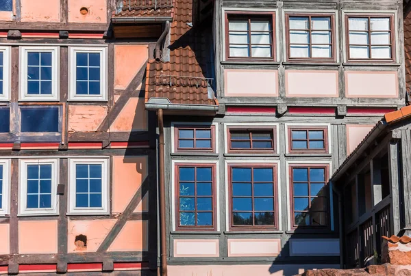 Détail Coloré Maisons Hannoversch Munden Allemagne — Photo