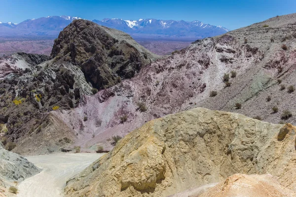 Zandweg Door Het Andesgebergte Argentinië — Stockfoto