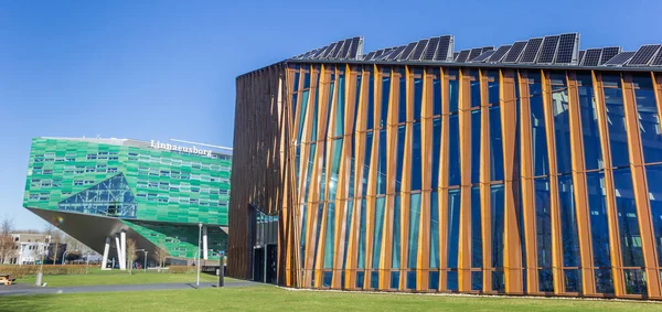 オランダ フローニンゲンのゼルニケ キャンパスの近代建築のパノラマ ロイヤリティフリーのストック画像