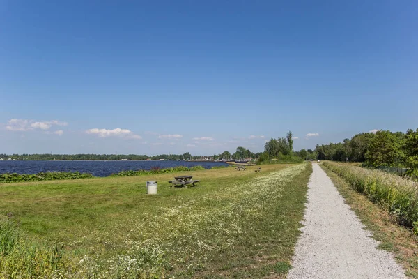 Bicycle Path Schildmeer Lake Groningen Holland — Stock Photo, Image