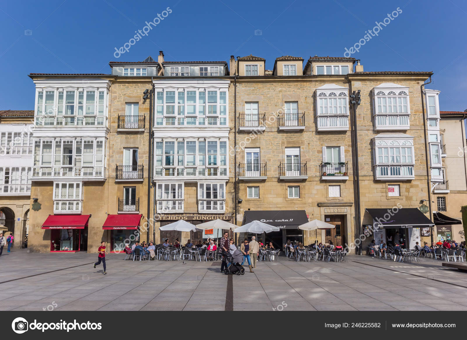 Old Houses Virgen Square Vitoria Gasteiz Spain Stock Editorial Photo