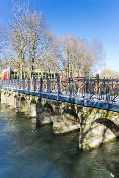Tarihi şehir Lippstadt içinde eski taş köprü — Stok fotoğraf