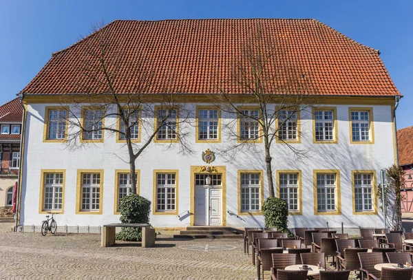 Historic town hall at the market square in Wiedenbruck — Stock Photo, Image