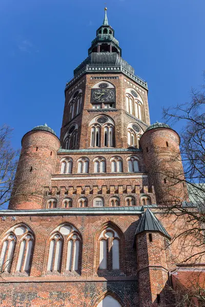 Wieża kościoła Dom św Nikolai w Greifswaldzie — Zdjęcie stockowe