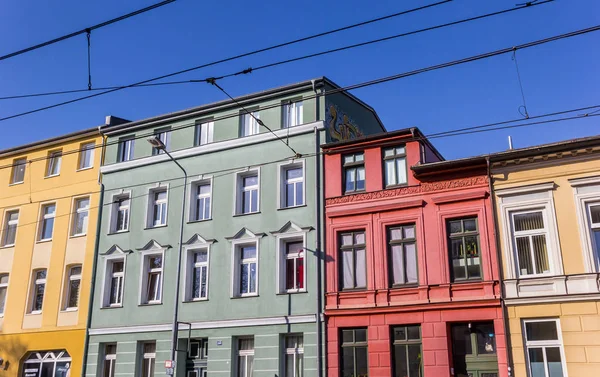 Casas coloridas en la plaza Brink de Rostock — Foto de Stock