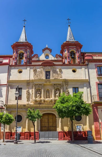 Sevilla Plaza del Salvador de La Paz kilisenin ön — Stok fotoğraf