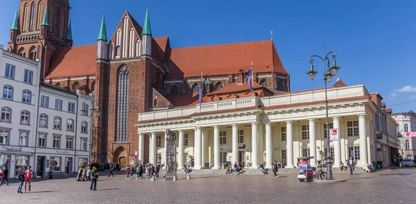 Panorama de la histórica plaza del mercado de Schwerin —  Fotos de Stock