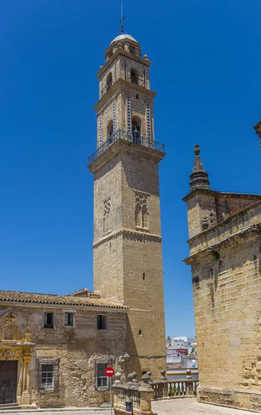 Torre de sino da catedral em Jerez de la Frontera — Fotografia de Stock