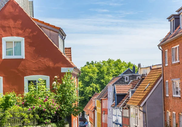 Casas antiguas en el centro histórico de Flensburg — Foto de Stock