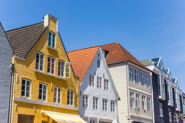 Coloridas Fachadas Casas Flensburg Alemania — Foto de Stock