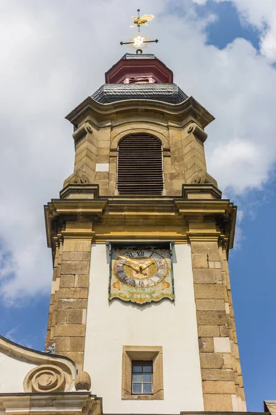 Torre Iglesia María Plaza Del Mercado Hachenburg Alemania — Foto de Stock