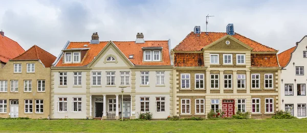 Panorama Historic Houses Dike Gluckstadt Germany — Stock Photo, Image