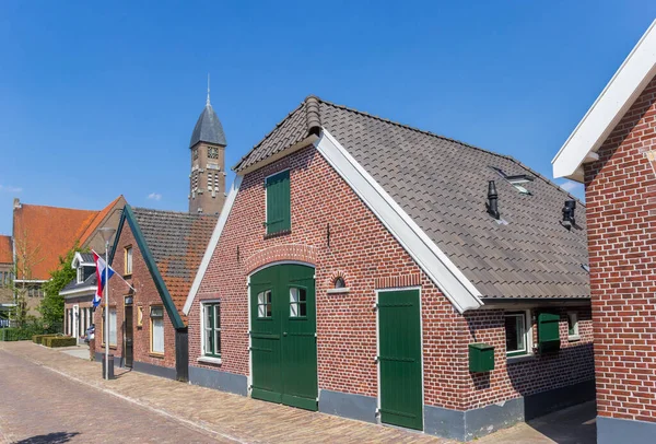 Straat Met Oude Huizen Kerktoren Rijssen Nederland — Stockfoto