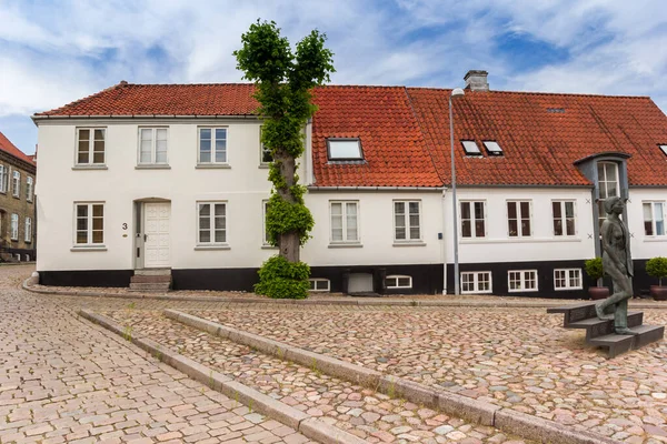 Praça Com Pedras Casas Históricas Haderslev Dinamarca — Fotografia de Stock