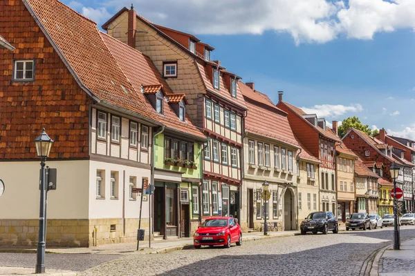 Calle Con Casas Históricas Centro Quedlinburg Alemania — Foto de Stock
