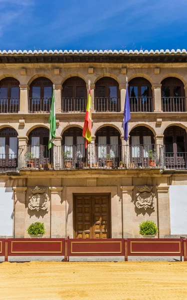 Drapeaux Façade Mairie Historique Ronda Espagne — Photo