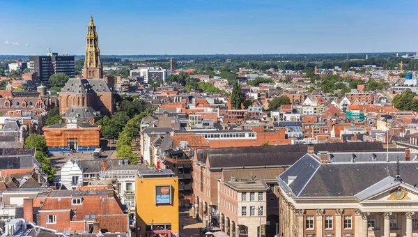 Hollanda Groningen Deki Tarihi Şehir Merkezinin Hava Görüntüsü — Stok fotoğraf